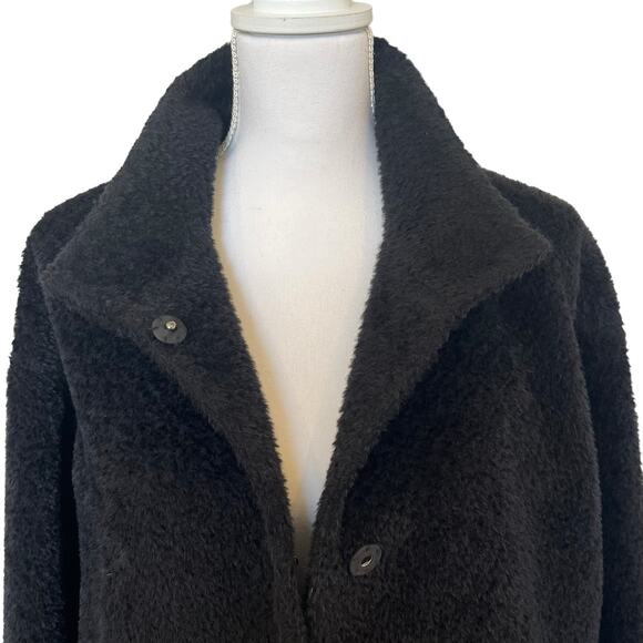 Eileen Fisher Coat Alpaca Suri Size S Small Boxy Button Up Sustainable Minimal - Picture 2 of 11